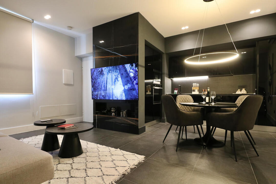 Living area that invites you to stay at home with luxury furniture.