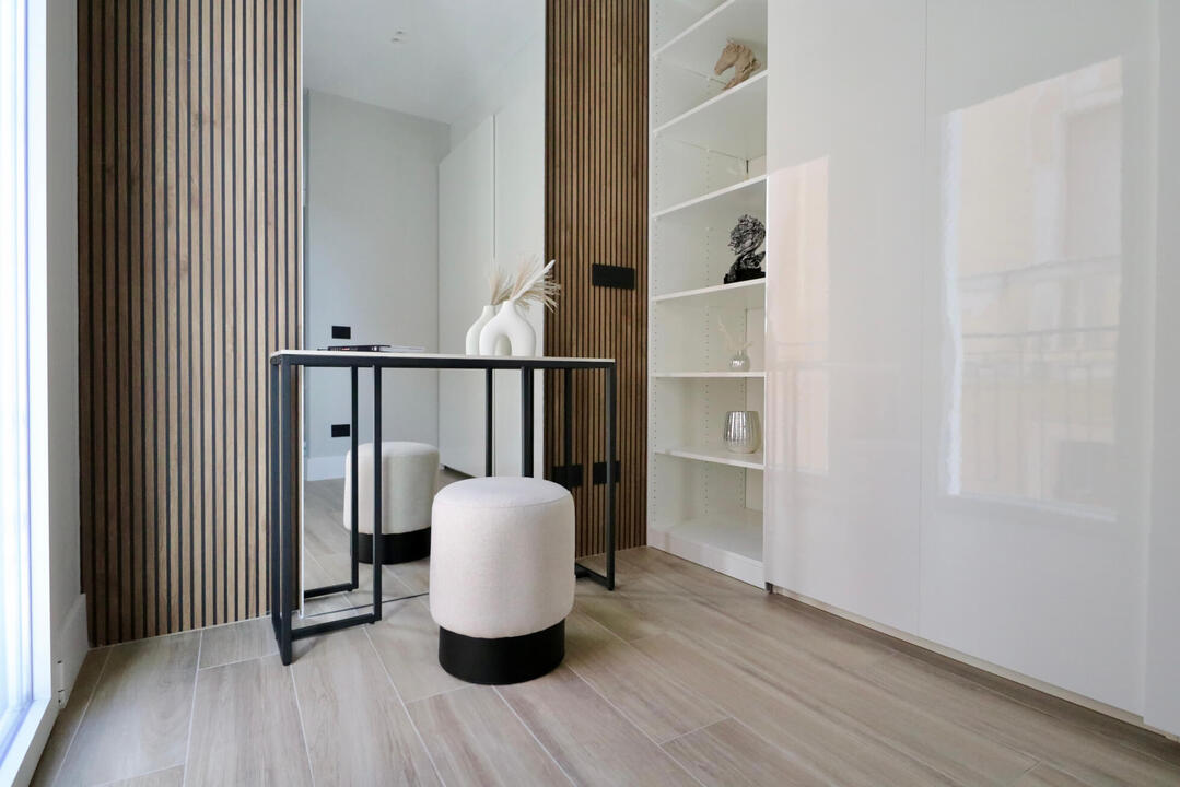 Great separate workspace or use it as a vanity; it comes with loads of storage.