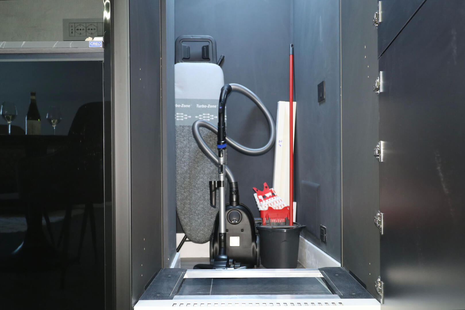 Everything you need for a prolonged stay in the hidden closet.